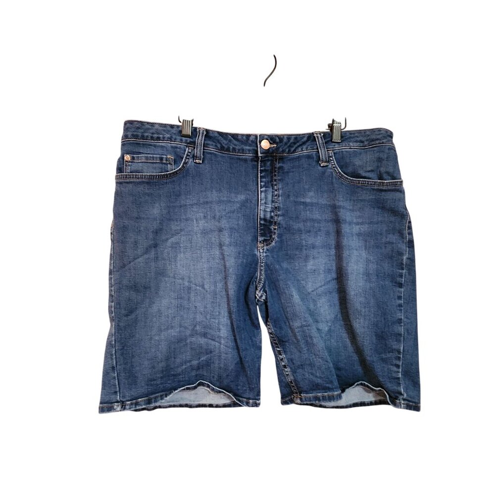 Lee Riders Midrise Bermuda Denim Shorts Size 20 Medium Blue Stretch Womens Casua